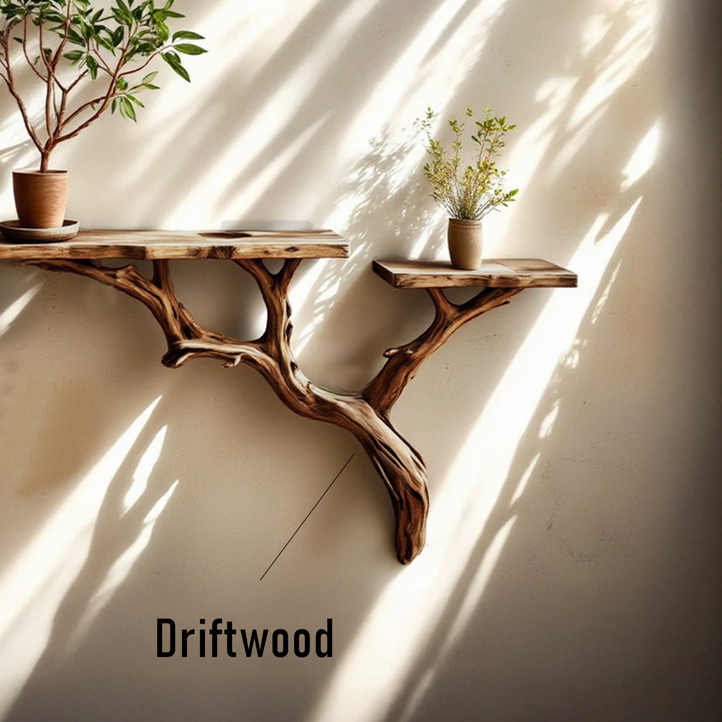 Driftwood shelf solidwood bookshelf art decor tree book shelves wall mount handmade furniture